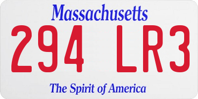 MA license plate 294LR3