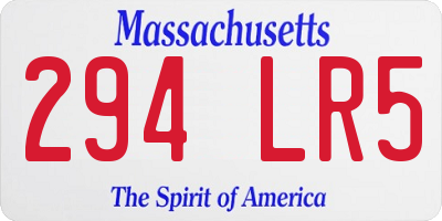 MA license plate 294LR5