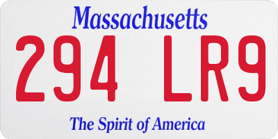 MA license plate 294LR9