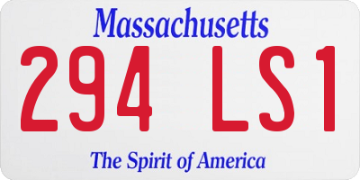 MA license plate 294LS1