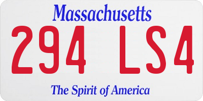 MA license plate 294LS4