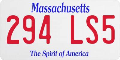 MA license plate 294LS5