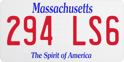 MA license plate 294LS6