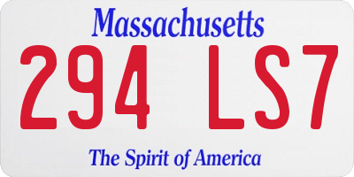 MA license plate 294LS7