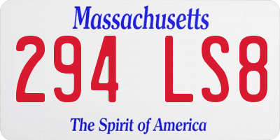 MA license plate 294LS8