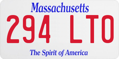 MA license plate 294LT0