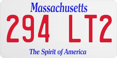 MA license plate 294LT2