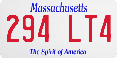 MA license plate 294LT4