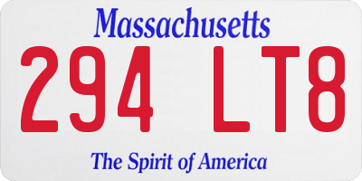 MA license plate 294LT8