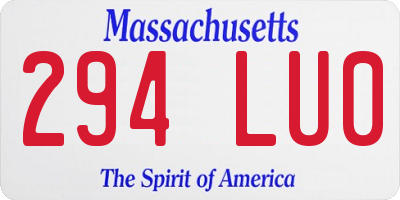MA license plate 294LU0