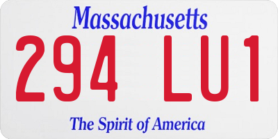 MA license plate 294LU1