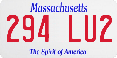MA license plate 294LU2