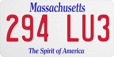 MA license plate 294LU3