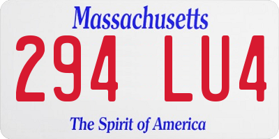 MA license plate 294LU4