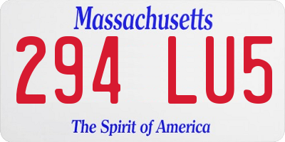 MA license plate 294LU5