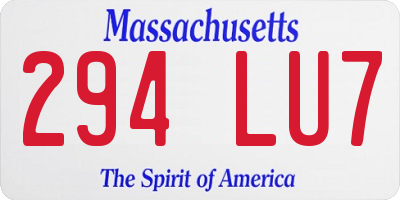 MA license plate 294LU7