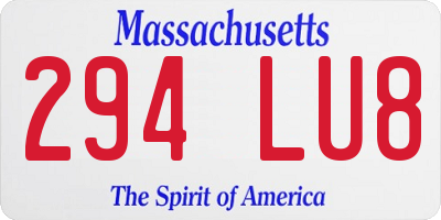 MA license plate 294LU8