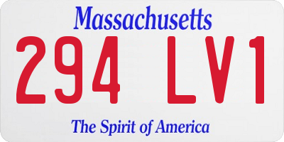 MA license plate 294LV1