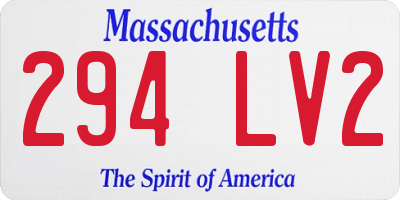 MA license plate 294LV2