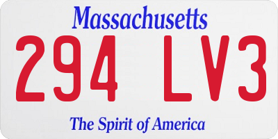 MA license plate 294LV3