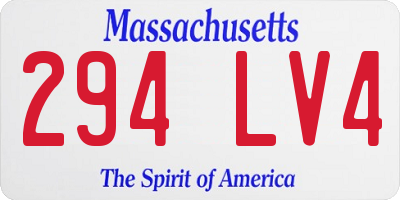 MA license plate 294LV4