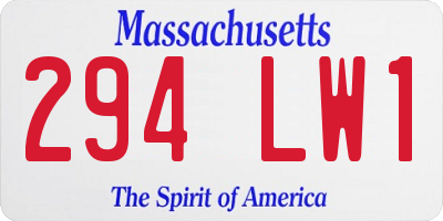 MA license plate 294LW1
