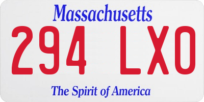 MA license plate 294LX0