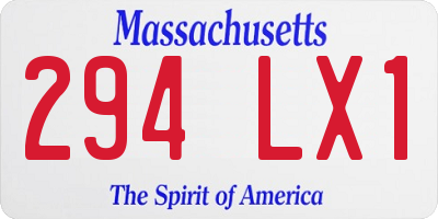 MA license plate 294LX1