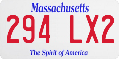 MA license plate 294LX2