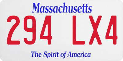 MA license plate 294LX4