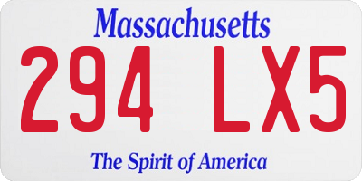 MA license plate 294LX5