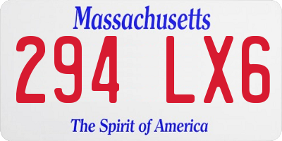 MA license plate 294LX6