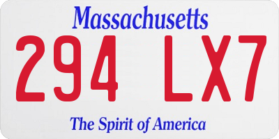MA license plate 294LX7