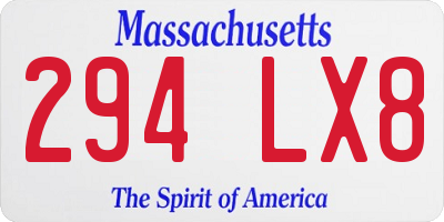 MA license plate 294LX8