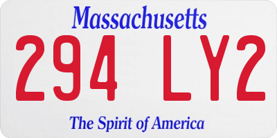 MA license plate 294LY2