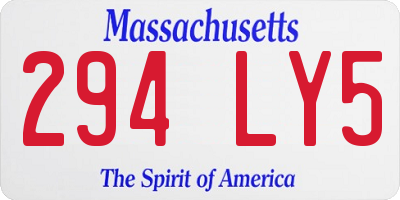 MA license plate 294LY5