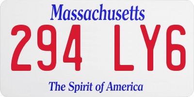 MA license plate 294LY6