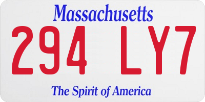 MA license plate 294LY7