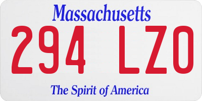 MA license plate 294LZ0