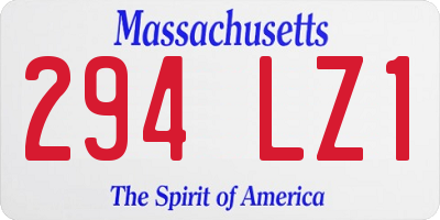 MA license plate 294LZ1