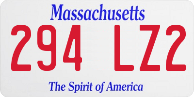 MA license plate 294LZ2