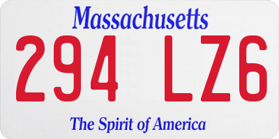 MA license plate 294LZ6
