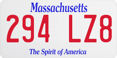 MA license plate 294LZ8
