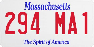 MA license plate 294MA1