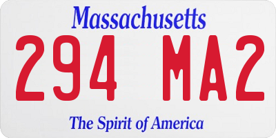 MA license plate 294MA2