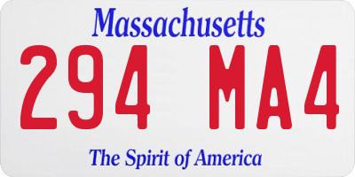 MA license plate 294MA4
