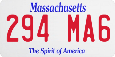 MA license plate 294MA6
