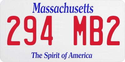 MA license plate 294MB2