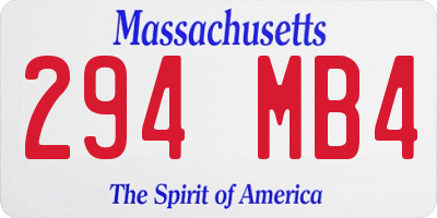MA license plate 294MB4