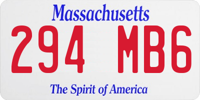 MA license plate 294MB6